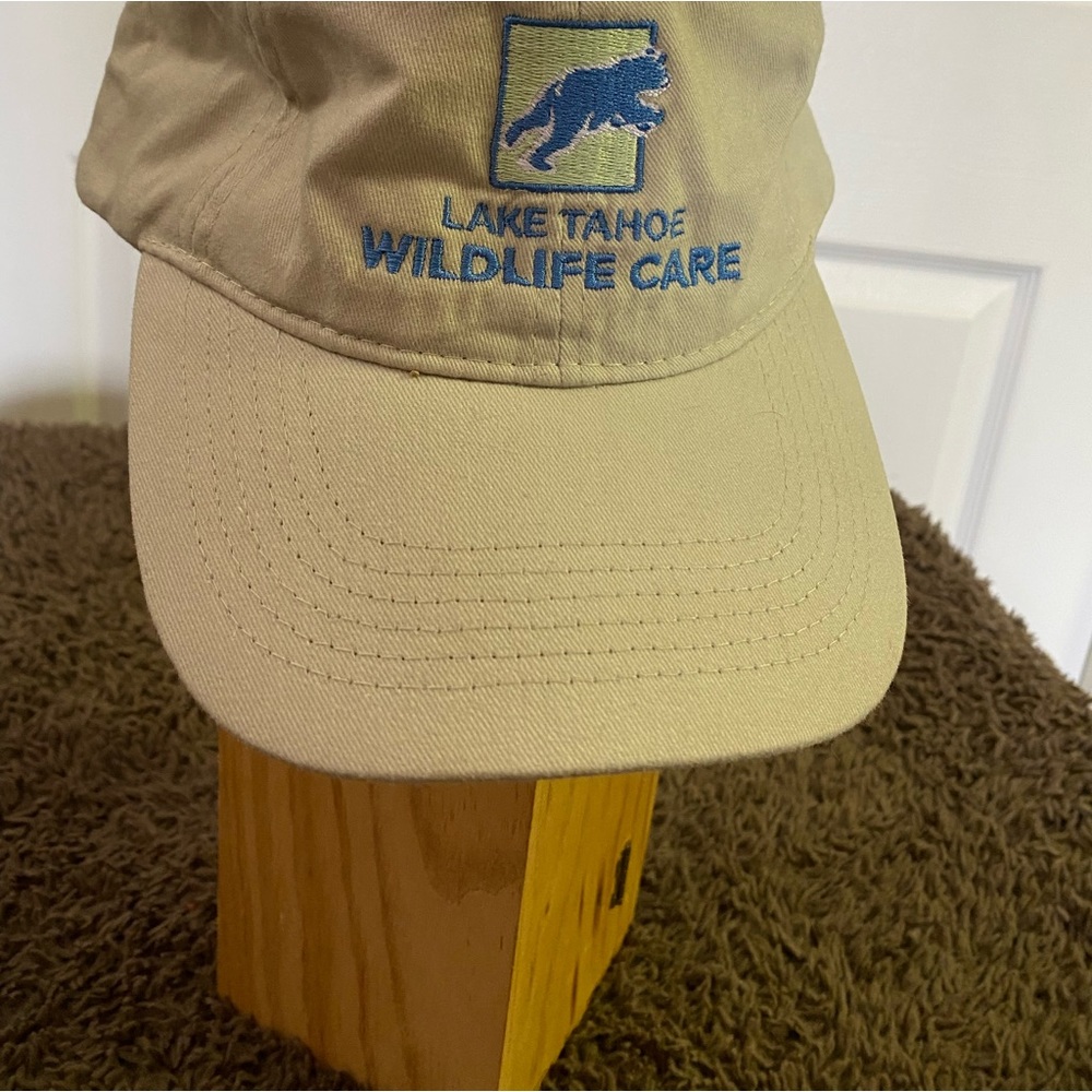 ❤️❤️Lake Tahoe wild life care adjustable baseball style khaki hat.